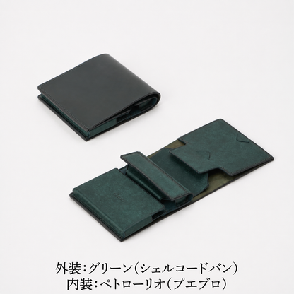 小さく薄い財布　dritto 2　コードバンモデル　(新)